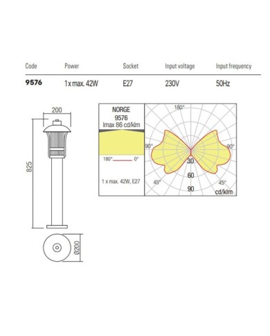 LAMPADA DA TERRA STILE CONTEMPORANEO NORGE