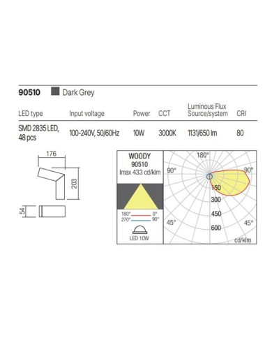 APPLIQUE PER ESTERNO STILE MODERNO WOODY AP