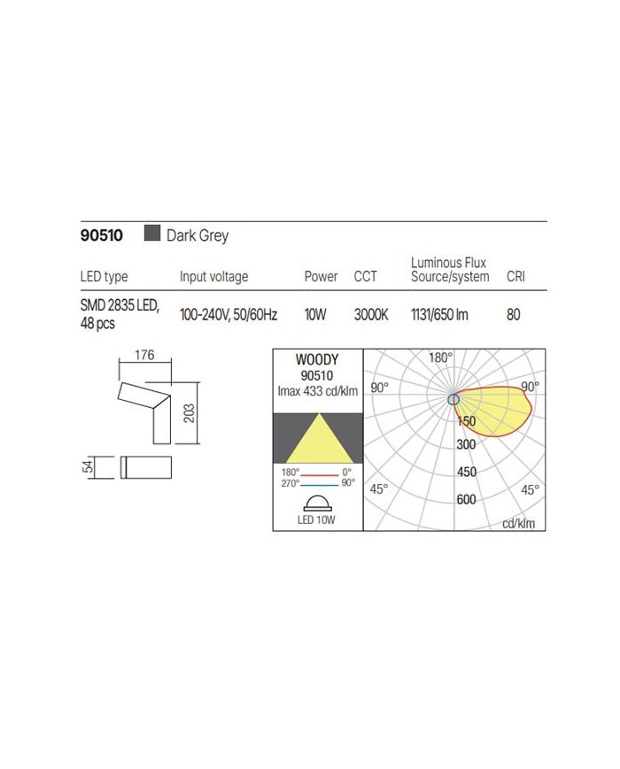 APPLIQUE PER ESTERNO STILE MODERNO WOODY AP