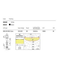 FARETTO DA INCASSO PER ESTERNO XPI 3W 3000K QUADRATO