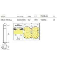 LAMPADA DA TERRA PER ESTERNO STILE MODERNO VOLT GRIGIO P