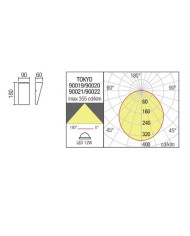 APPLIQUE PER ESTERNO STILE MODERNO TOKYO AP V MARRONE 3000K