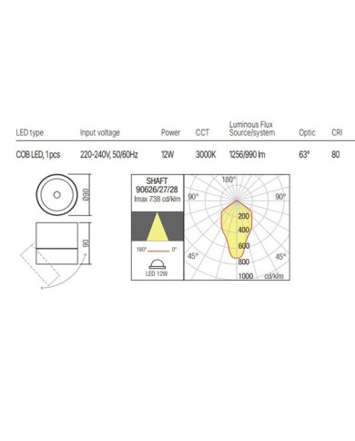 APPLIQUE A PLAFONE PER ESTERNO STILE MODERNO SHAFT BIANCO