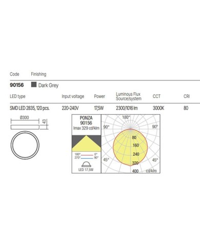 PLAFONIERA PER ESTERNO STILE MODERNO PONZA G
