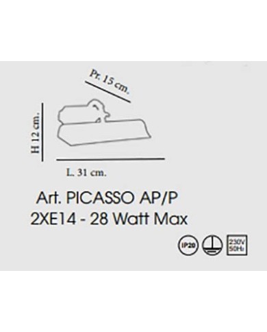 APPLIQUE DA PARETE STILE CLASSICO PICASSO AP P