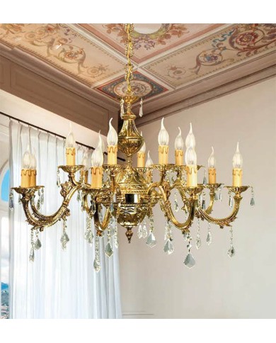 LAMPADARIO STILE CLASSICO FOGLIA LM16