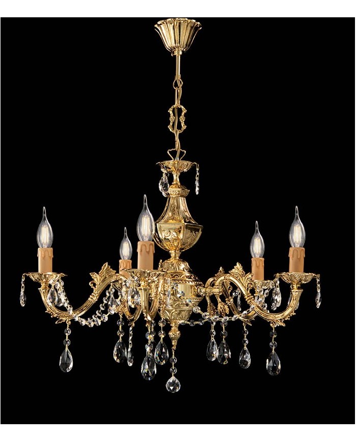 LAMPADARIO STILE CLASSICO FOGLIA LM5