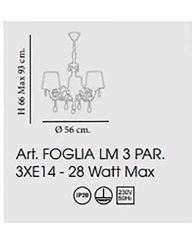 LAMPADARIO STILE CLASSICO FOGLIA LM3