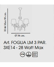 LAMPADARIO STILE CLASSICO FOGLIA LM3