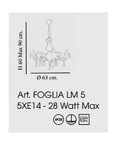 LAMPADARIO STILE CLASSICO FOGLIA LM5