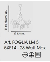 LAMPADARIO STILE CLASSICO FOGLIA LM5
