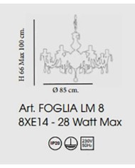 LAMPADARIO STILE CLASSICO FOGLIA LM8