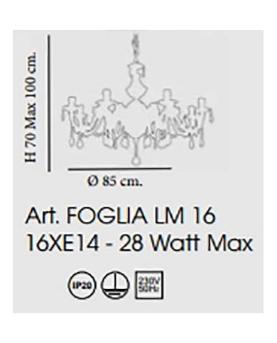 LAMPADARIO STILE CLASSICO FOGLIA LM16