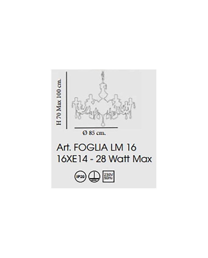 LAMPADARIO STILE CLASSICO FOGLIA LM16