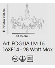 LAMPADARIO STILE CLASSICO FOGLIA LM16