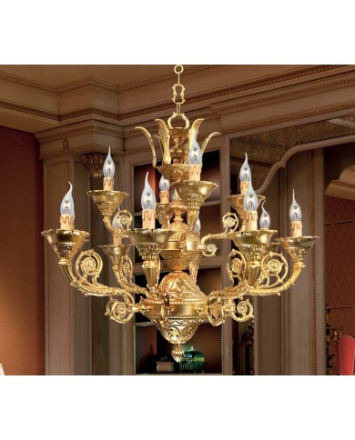 LAMPADARIO STILE CLASSICO IMPERO 12 LUCI