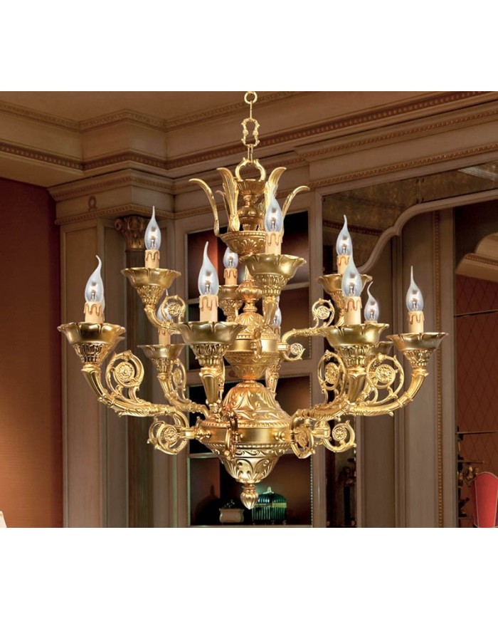 LAMPADARIO STILE CLASSICO IMPERO 12 LUCI