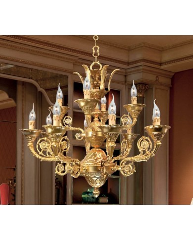 LAMPADARIO STILE CLASSICO IMPERO 12 LUCI