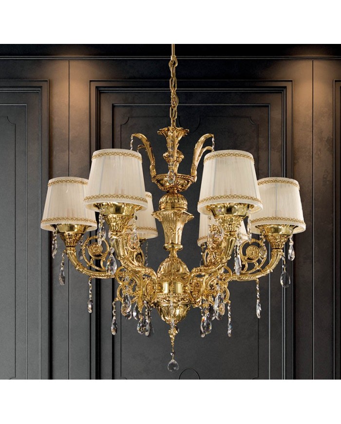 LAMPADARIO STILE CLASSICO IMPERO 6 LUCI CON PAR