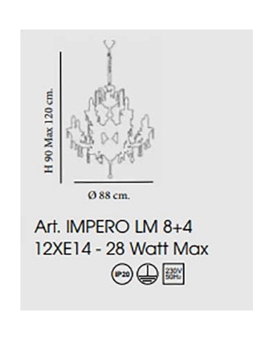 LAMPADARIO STILE CLASSICO IMPERO 12 LUCI