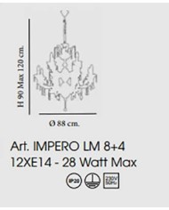 LAMPADARIO STILE CLASSICO IMPERO 12 LUCI