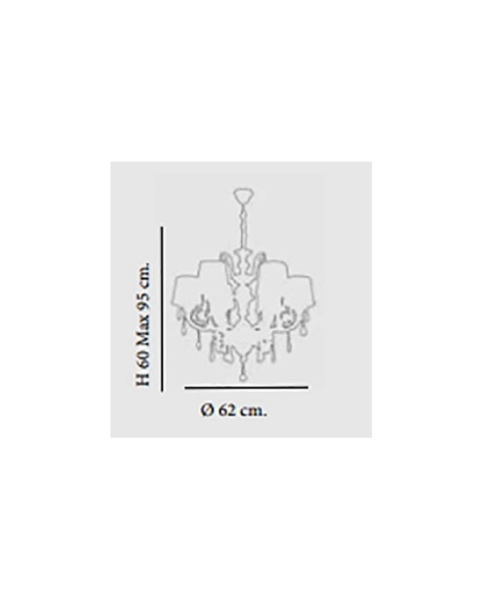 LAMPADARIO STILE CLASSICO IMPERO 6 LUCI CON PAR