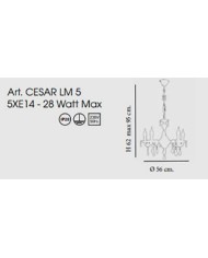 LAMPADARIO STILE CLASSICO CESAR LM 5