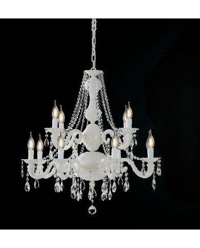 LAMPADARIO A SOSPENSIONE STILE CLASSICO TRONCO LM 12 LUCI