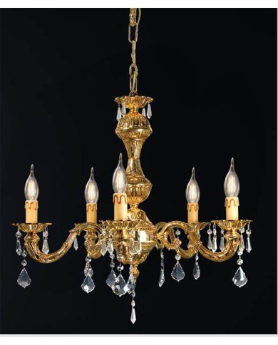 LAMPADARIO A SOSPENSIONE STILE CLASSICO TRONCO LM 5 LUCI