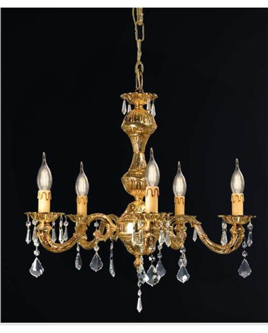 LAMPADARIO A SOSPENSIONE STILE CLASSICO TRONCO LM 5 LUCI