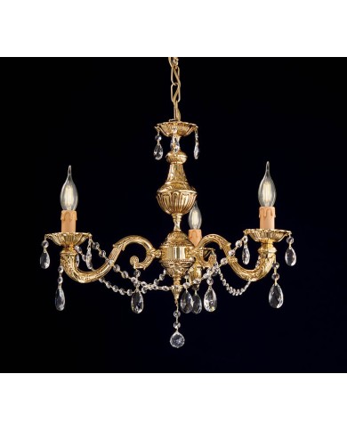 LAMPADARIO A SOSPENSIONE STILE CLASSICO TRONCO LM 3 LUCI