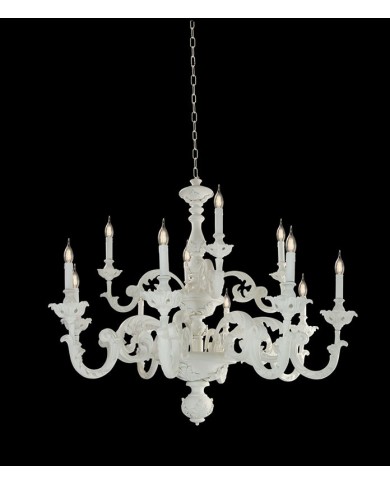 LAMPADARIO A SOSPENSIONE STILE SHABBY FIRENZE 12 LUCI