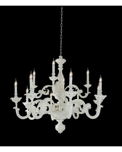 LAMPADARIO A SOSPENSIONE STILE SHABBY FIRENZE 12 LUCI