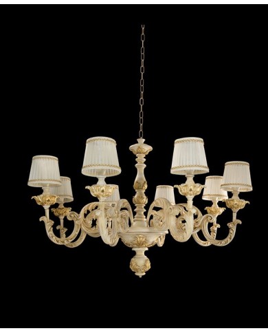 LAMPADARIO A SOSPENSIONE STILE SHABBY FIRENZE 8 LUCI BIG