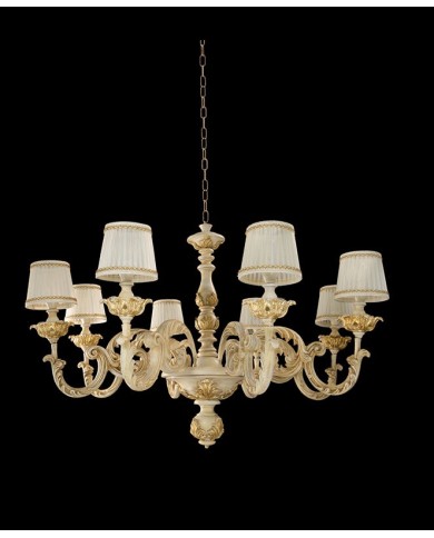 LAMPADARIO A SOSPENSIONE STILE SHABBY FIRENZE 8 LUCI BIG