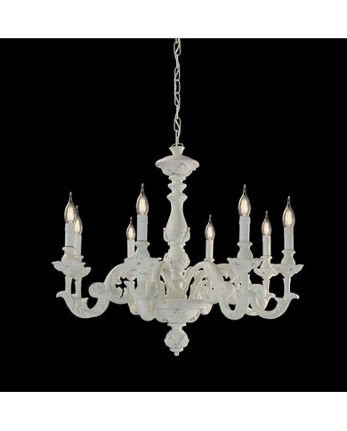 LAMPADARIO A SOSPENSIONE STILE SHABBY FIRENZE 8 LUCI