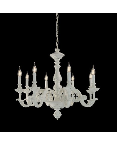 LAMPADARIO A SOSPENSIONE STILE SHABBY FIRENZE 8 LUCI