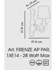 APPLIQUE DA PARETE STILE SHABBY  FIRENZE AP1