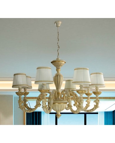 LAMPADARIO A SOSPENSIONE STILE SHABBY TOSCANO 8 LUCI
