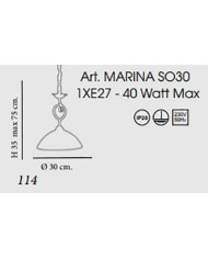 LAMPADARIO STILE ARTE POVERA MARINA SP1 D30