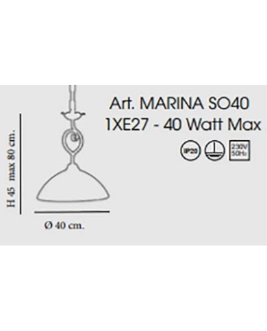 LAMPADARIO STILE ARTE POVERA MARINA SP1 D40