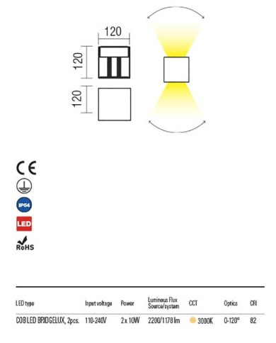 APPLIQUE PER ESTERNO STILE MODERNO VARY 3000K