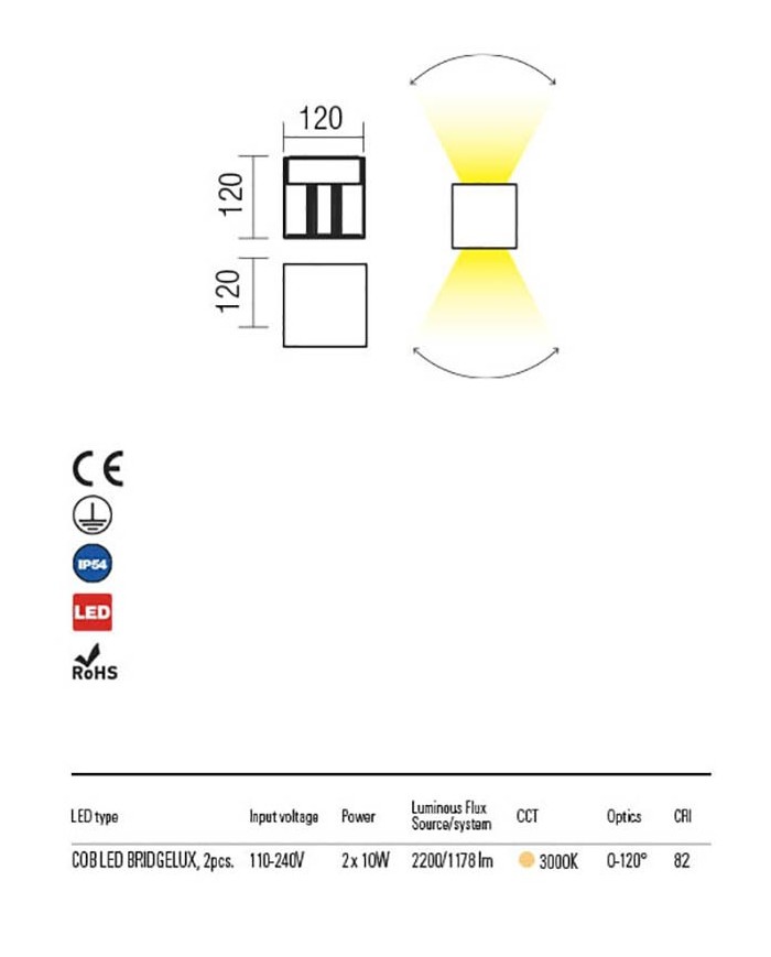 APPLIQUE PER ESTERNO STILE MODERNO VARY 3000K