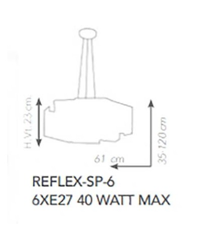 LAMPADARIO A SOSPENSIONE STILE MODERNO REFLEX SP6