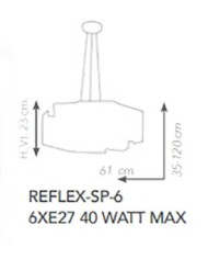 LAMPADARIO A SOSPENSIONE STILE MODERNO REFLEX SP6