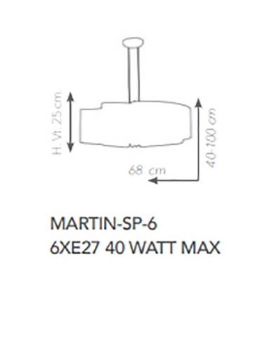 LAMPADARIO A SOSPENSIONE STILE MODERNO CONTEMPORANEO MARTIN SP6