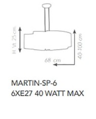 LAMPADARIO A SOSPENSIONE STILE MODERNO CONTEMPORANEO MARTIN SP6