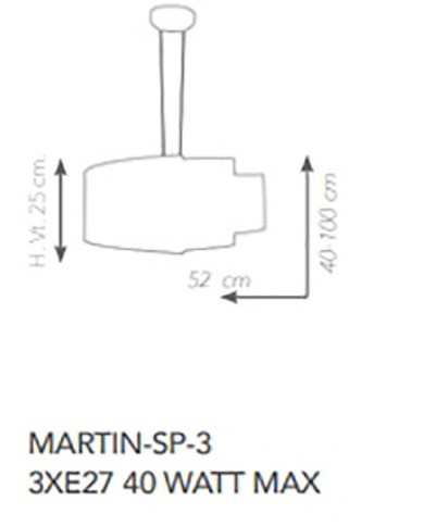 LAMPADARIO A SOSPENSIONE STILE MODERNO CONTEMPORANEO MARTIN SP3