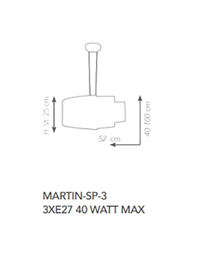 LAMPADARIO A SOSPENSIONE STILE MODERNO CONTEMPORANEO MARTIN SP3