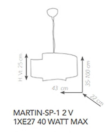 LAMPADARIO A SOSPENSIONE STILE MODERNO CONTEMPORANEO MARTIN SP1